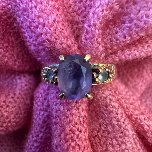 9CT Vintage Gold Amethyst Ring