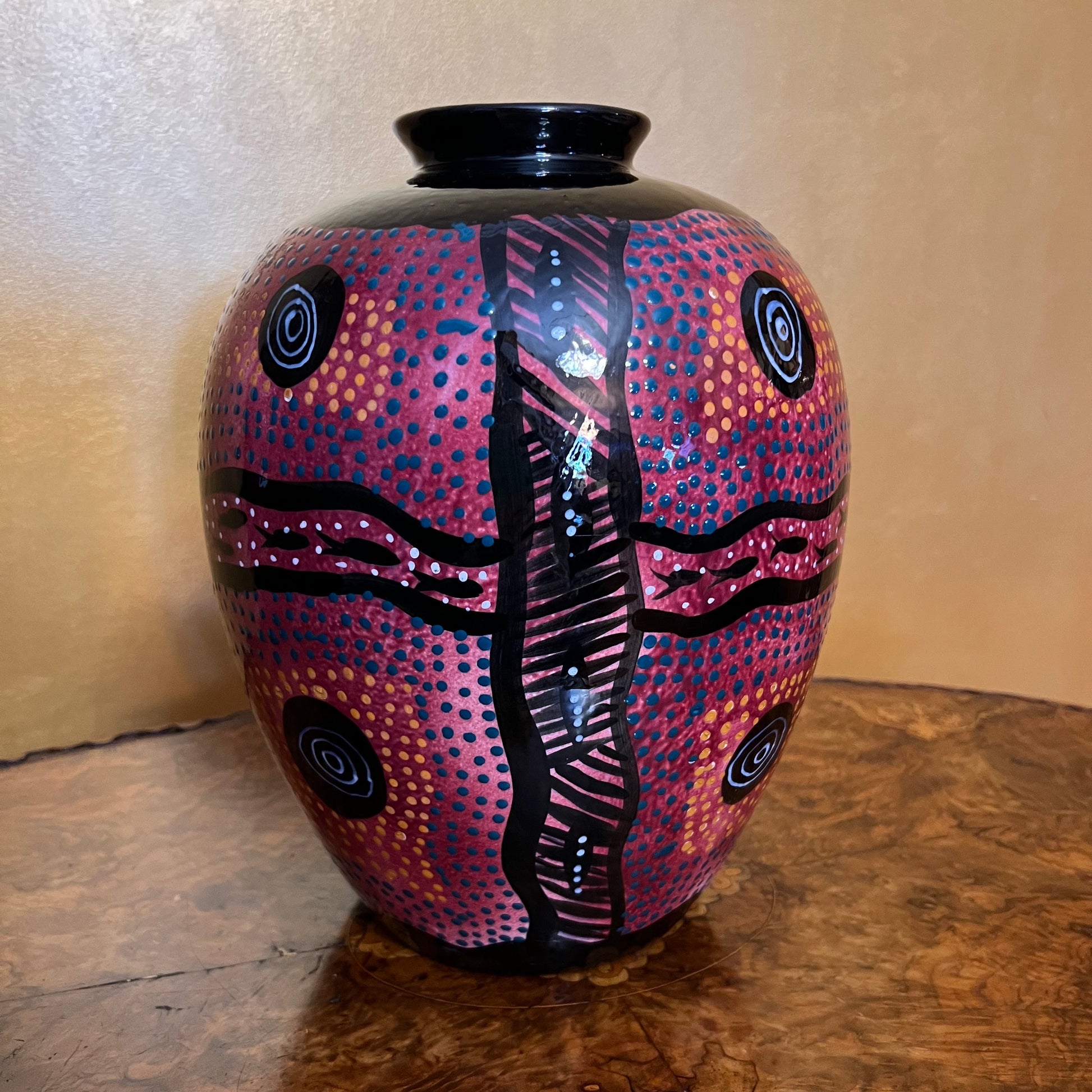 Aboriginal Hand Painted Large Vase