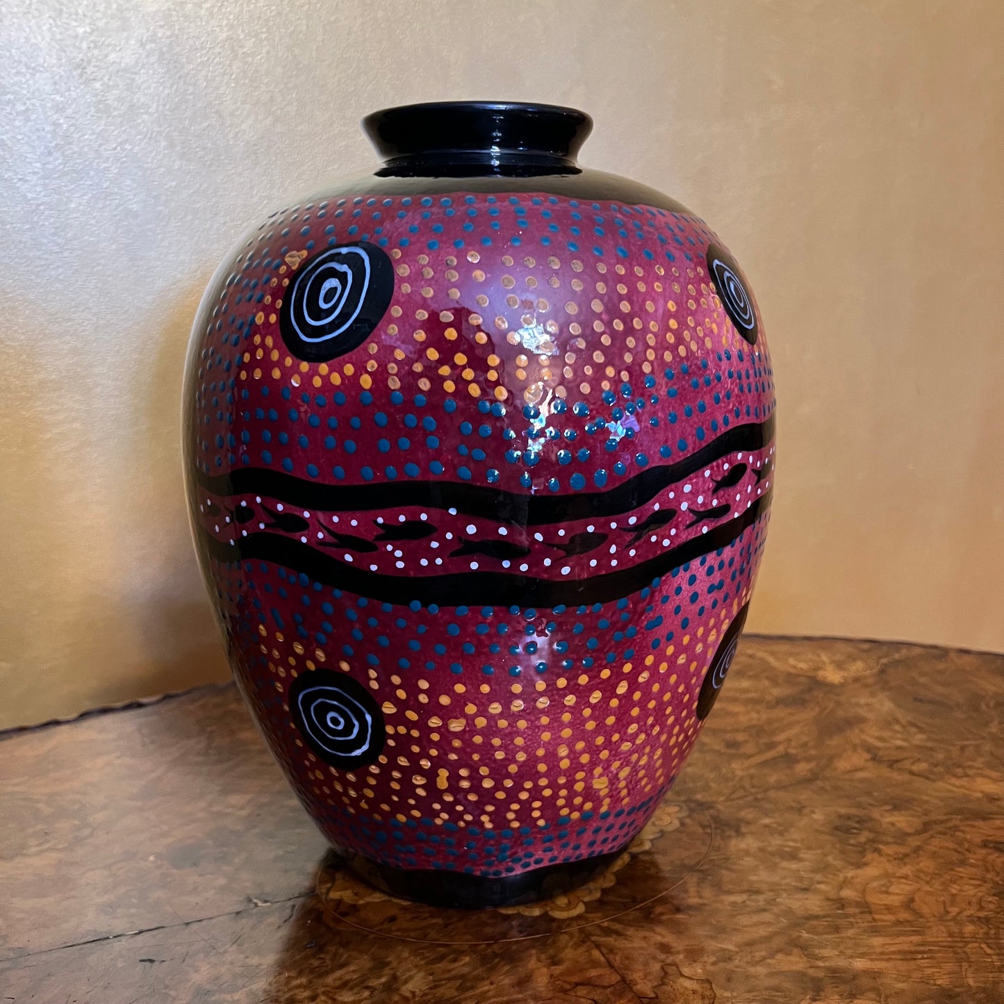 Aboriginal Hand Painted Vase