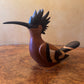 African Hoopoe Feathers Wooden Bird Figurine 