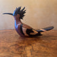 African Hoopoe Feathers Wooden Bird Figurine Limited Edition 918/2000