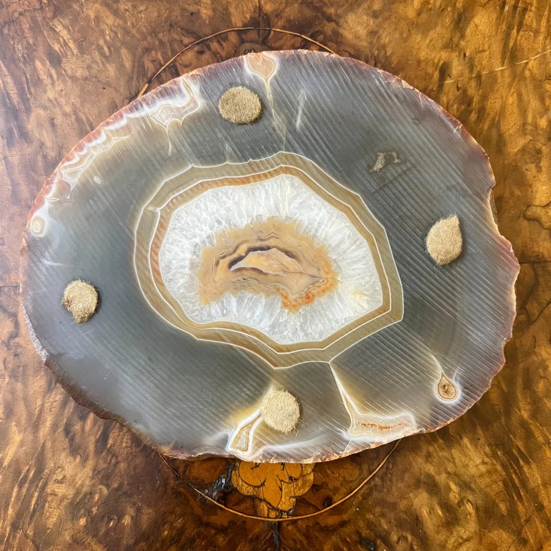 Agate Slice Crystal Ornament Or Dish
