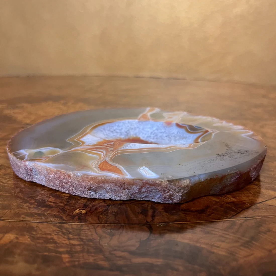 Agate Slice Crystal Ornament Or Dish