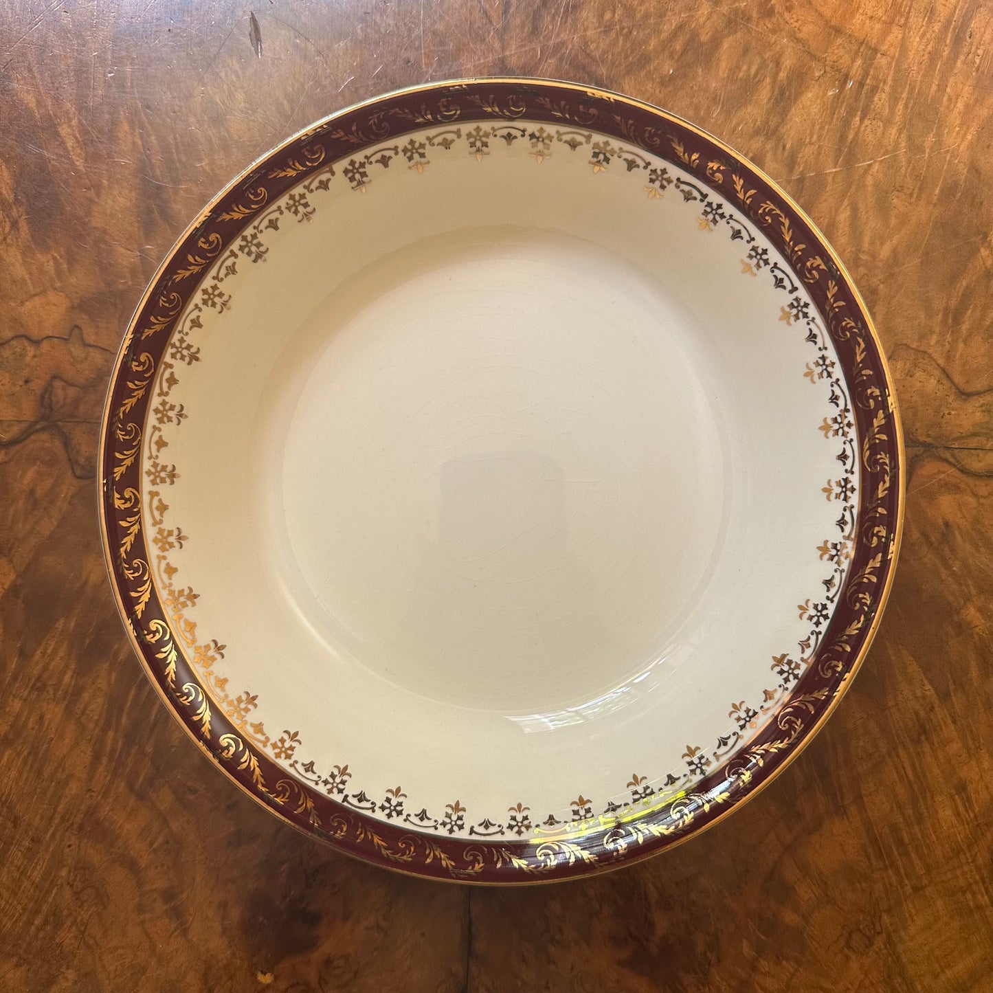 Alfred Meakin Suzanne Burgundy Gold Print 38 Piece Bowl