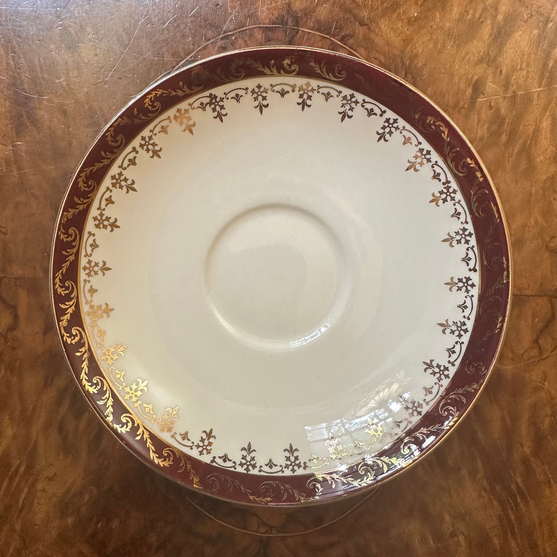 Alfred Meakin Suzanne Burgundy Gold Print Saucer 