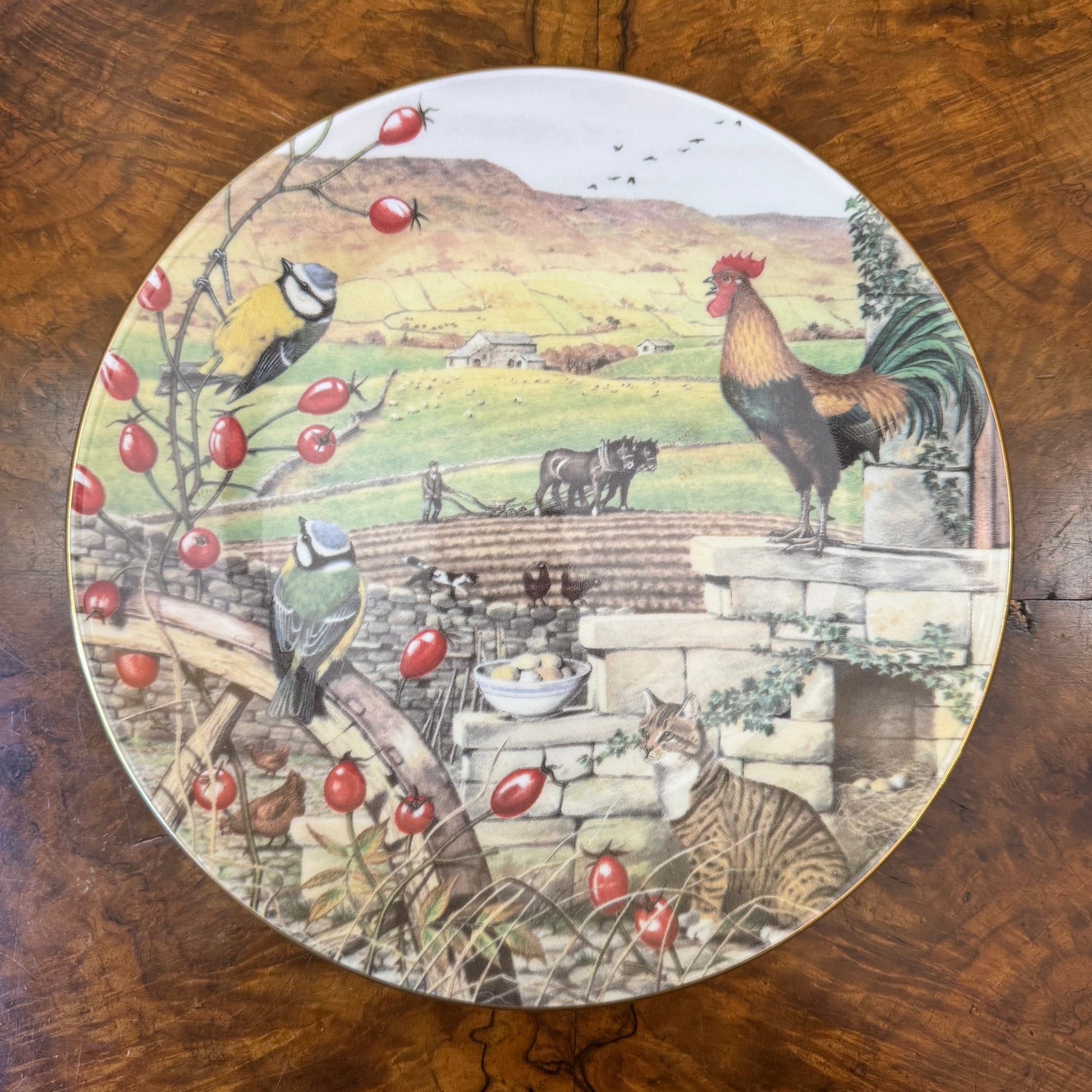 All Creations Great & Small Hill Farm Winter By Peter Barrett Plate