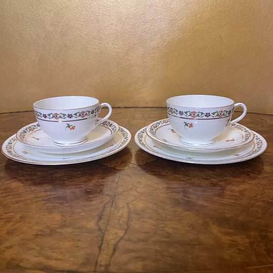 Allertons Floral Tea Cup Trio Set Pair