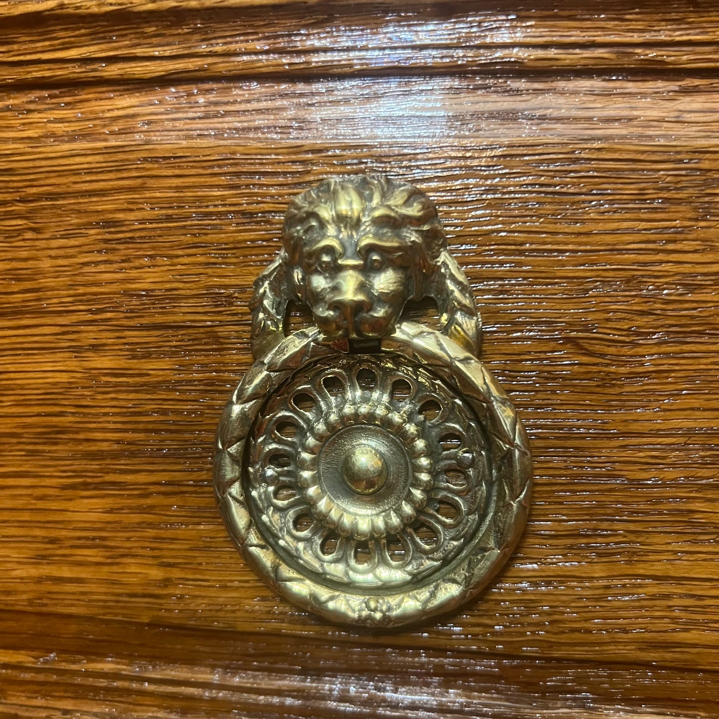 Antique 18th Century Brass Lion Handles