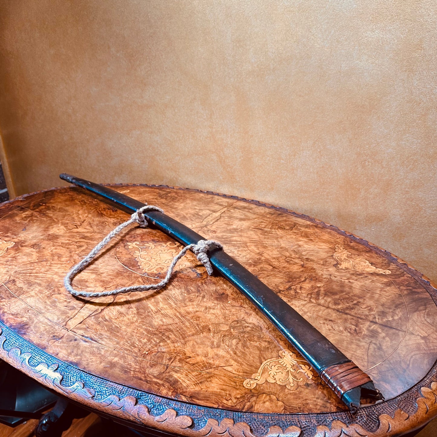 Antique 19th C Indian Talwar Sword Leather 