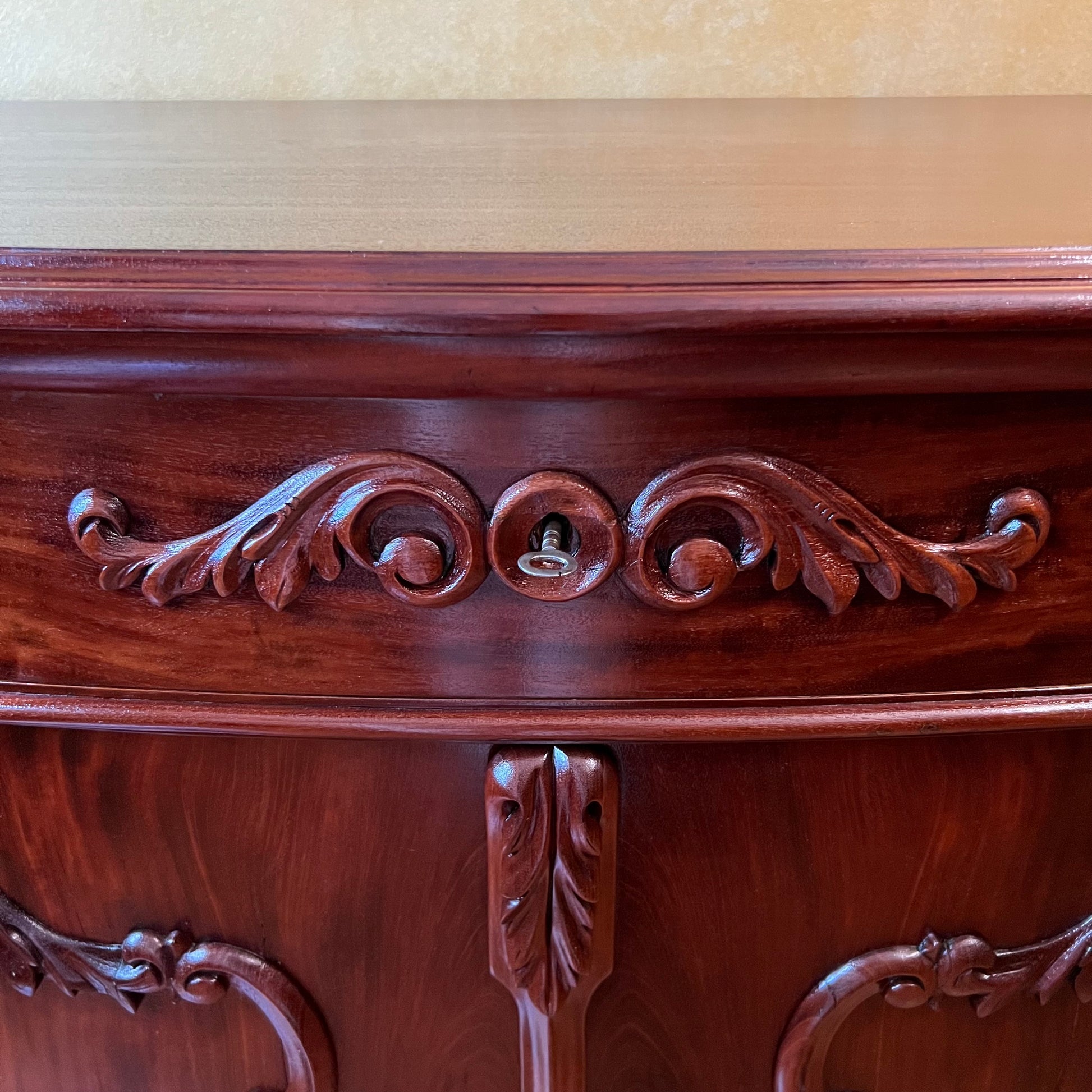 Antique 19th Century Mahogany Serpentine Sideboard