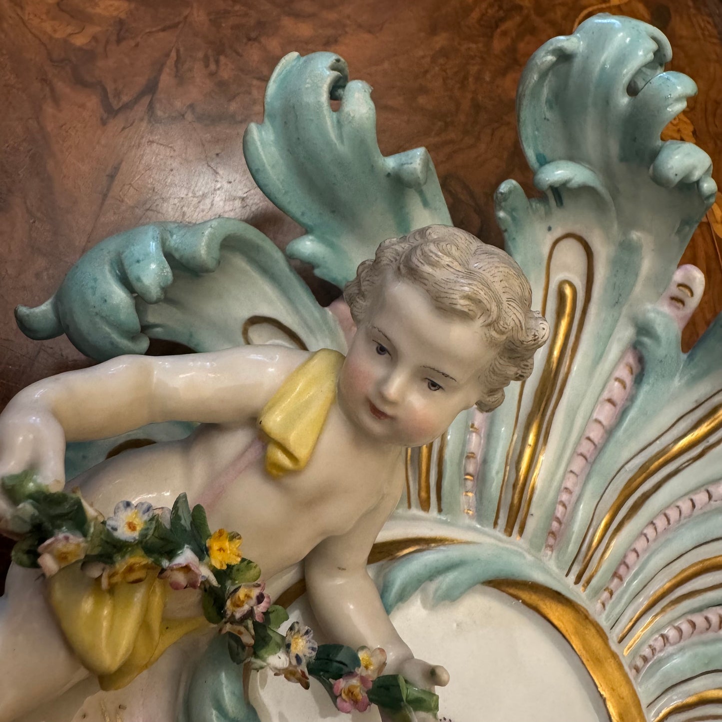Antique 19th Century Meissen Porcelain Wall Candelabra 