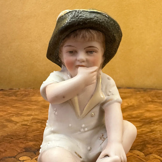 Antique Porcelain Boy Bisque Figurine