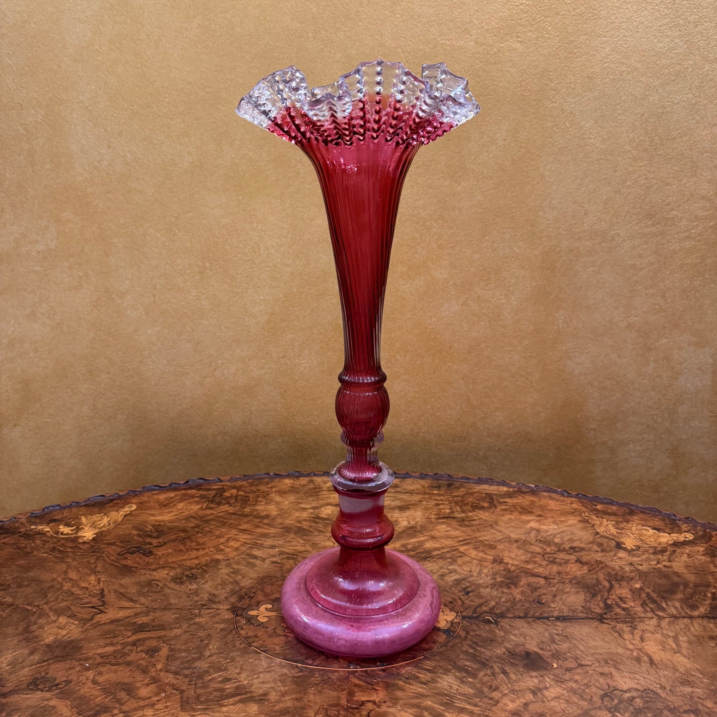 Antique Cranberry Glass Vase 