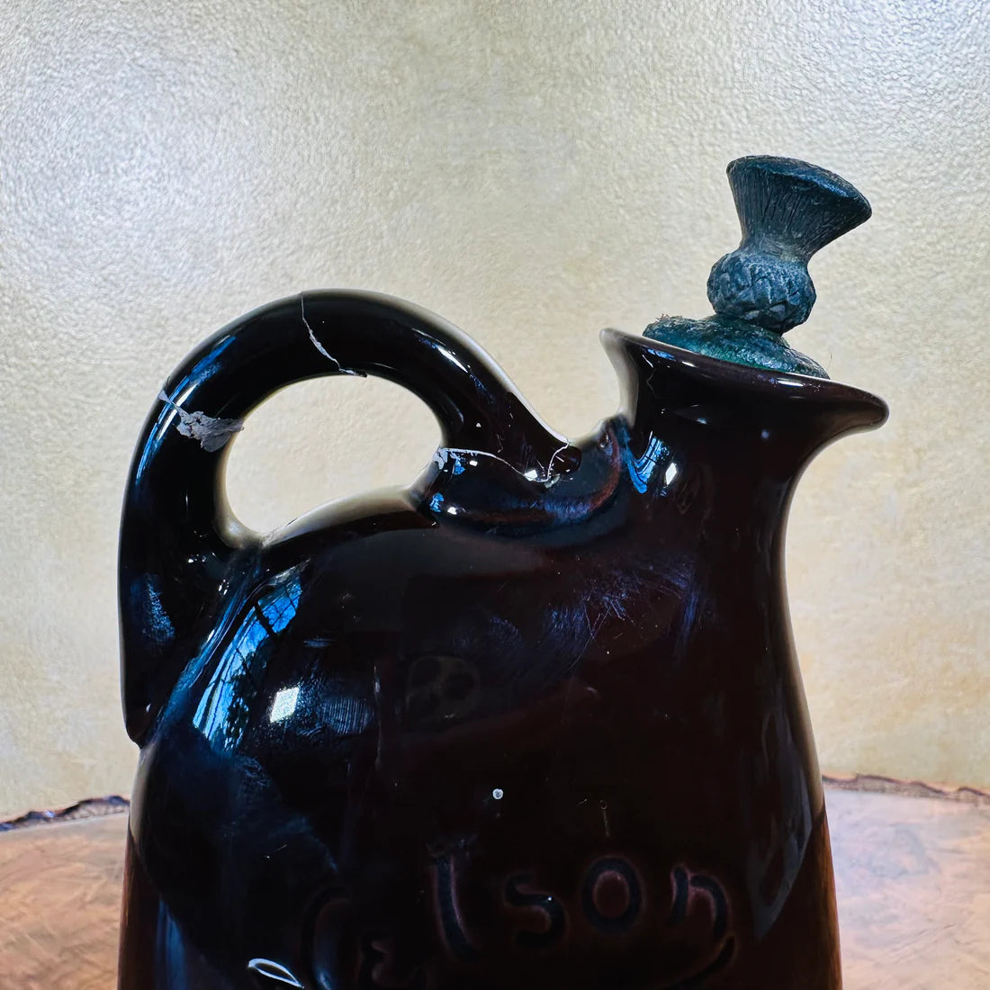 Antique Royal Doulton Kingsware Dewar's Whisky Nelson Flask