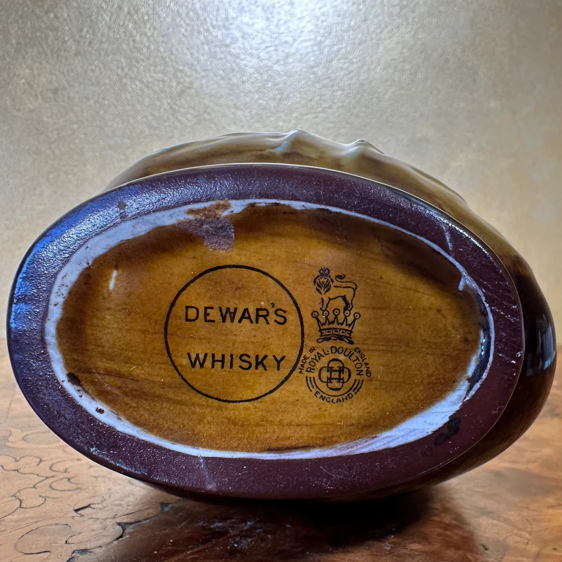 Antique Royal Doulton Kingsware Dewar's Whisky Nelson Flask