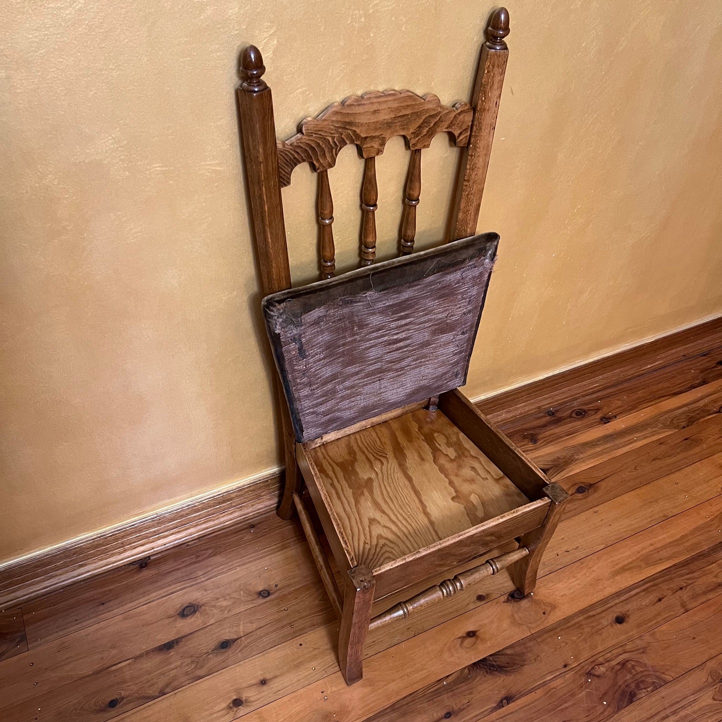 Antique French Oak Children's Seat 