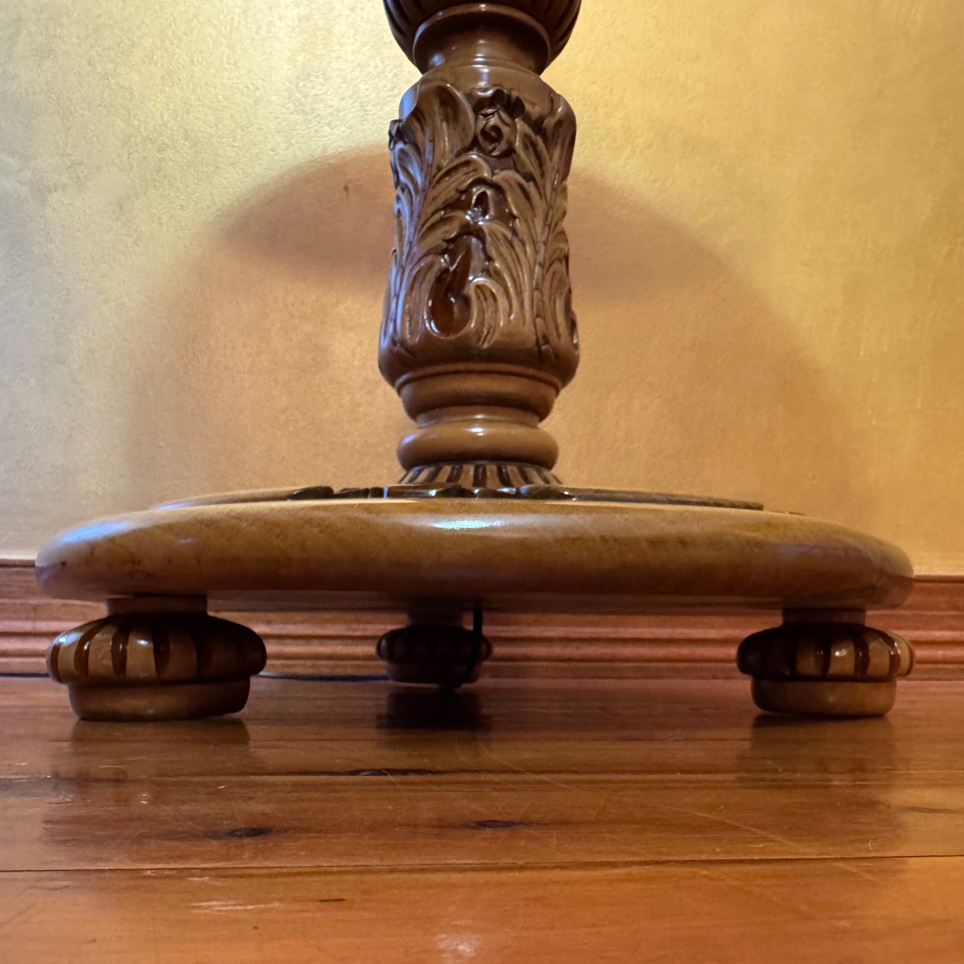 Antique French Oak Large Floor Lamp