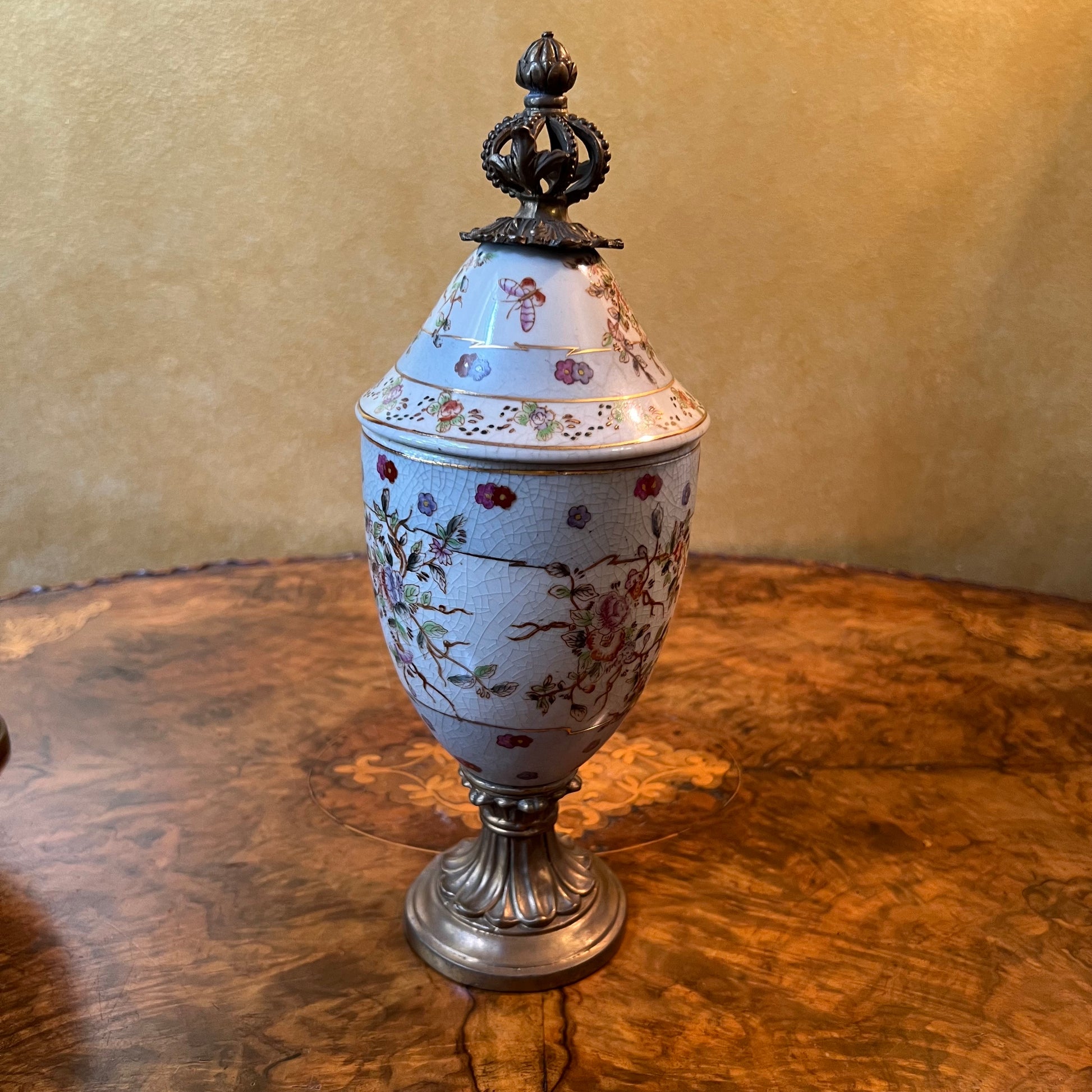 Antique French Porcelain Ormolu Jar