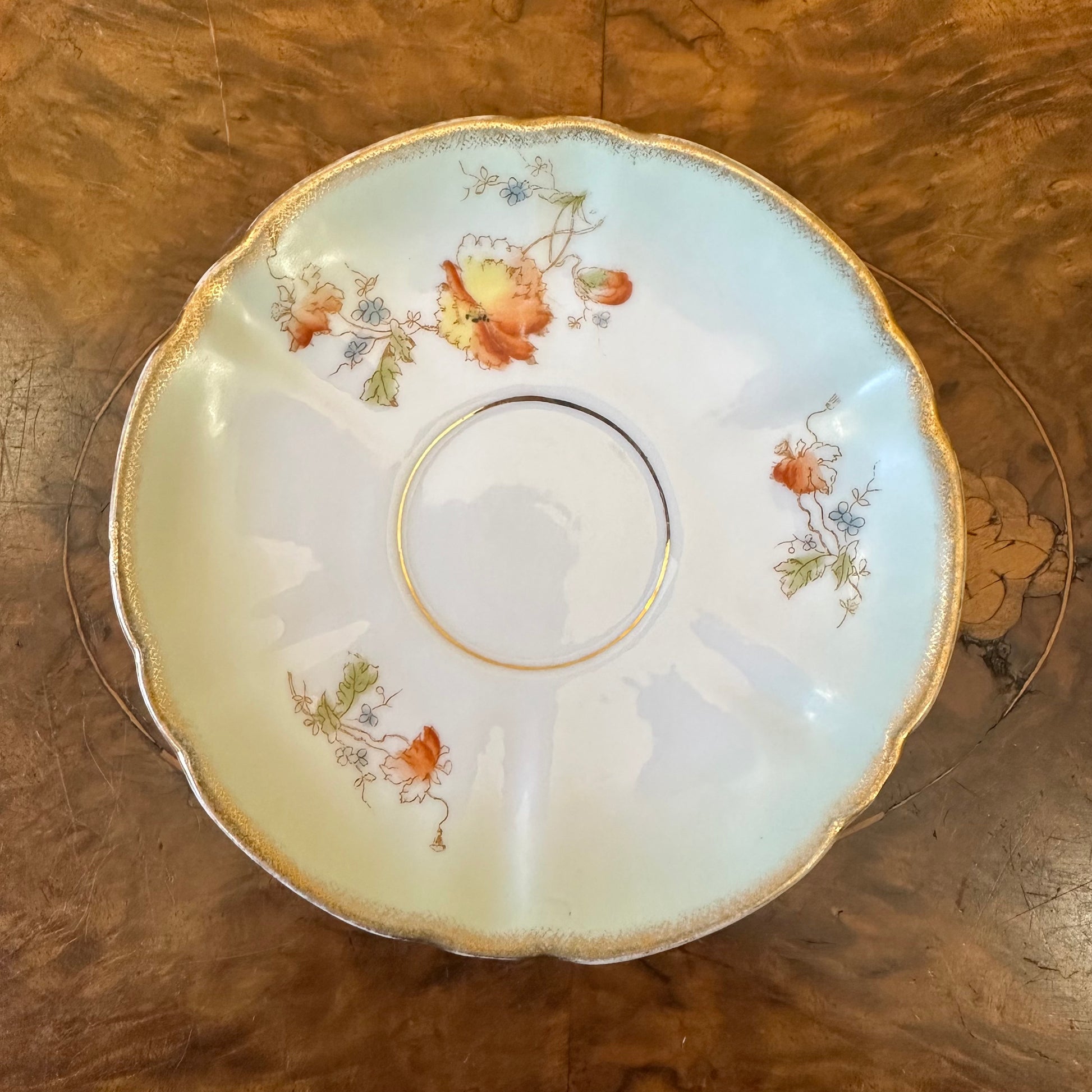 Antique German Green Saucer 