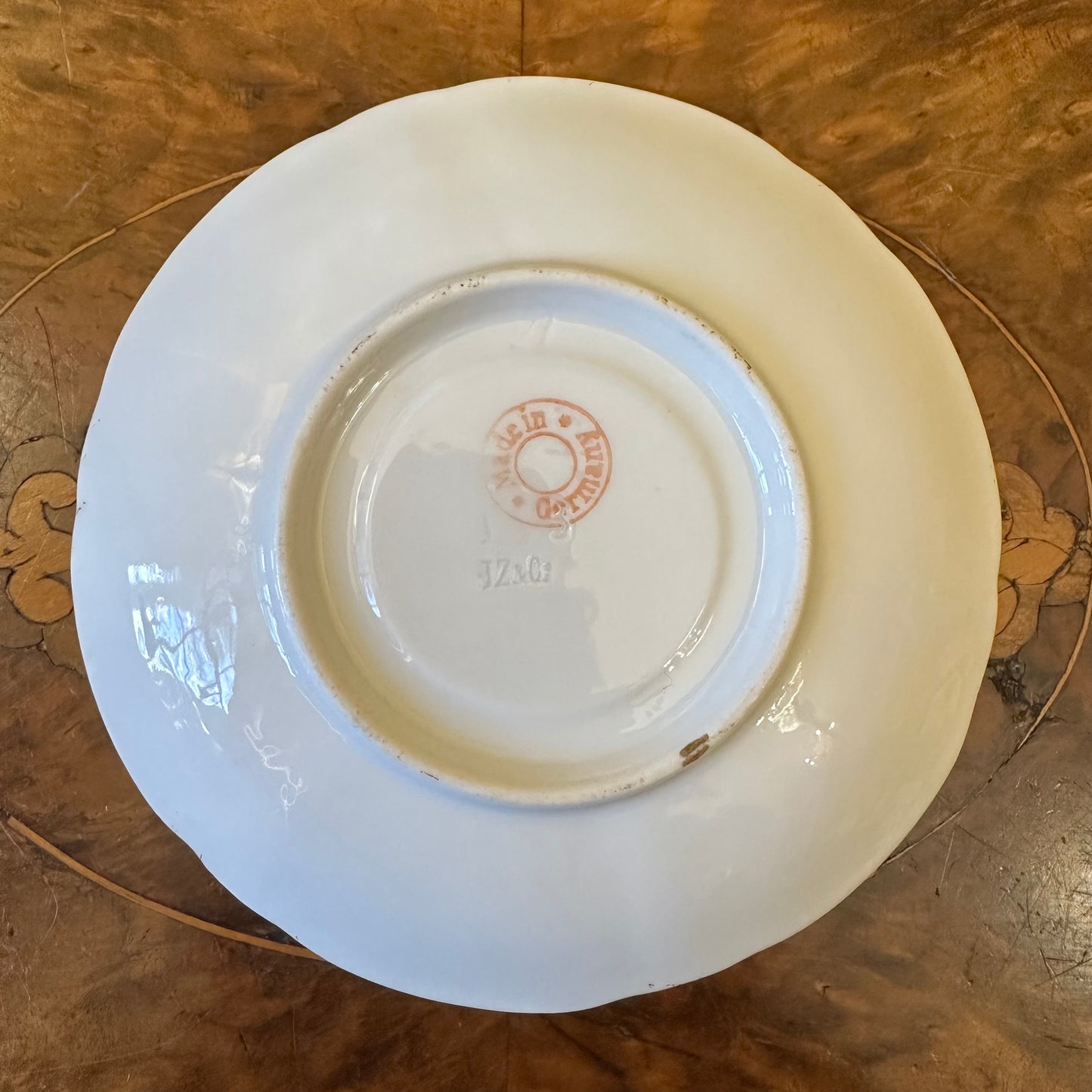 Antique German Green Saucer Plate