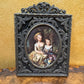 Antique Italian Brass Frame Portrait of Marie Antoinette's Children