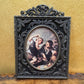 Antique Italian Brass Frame Print Children Eating a Pie