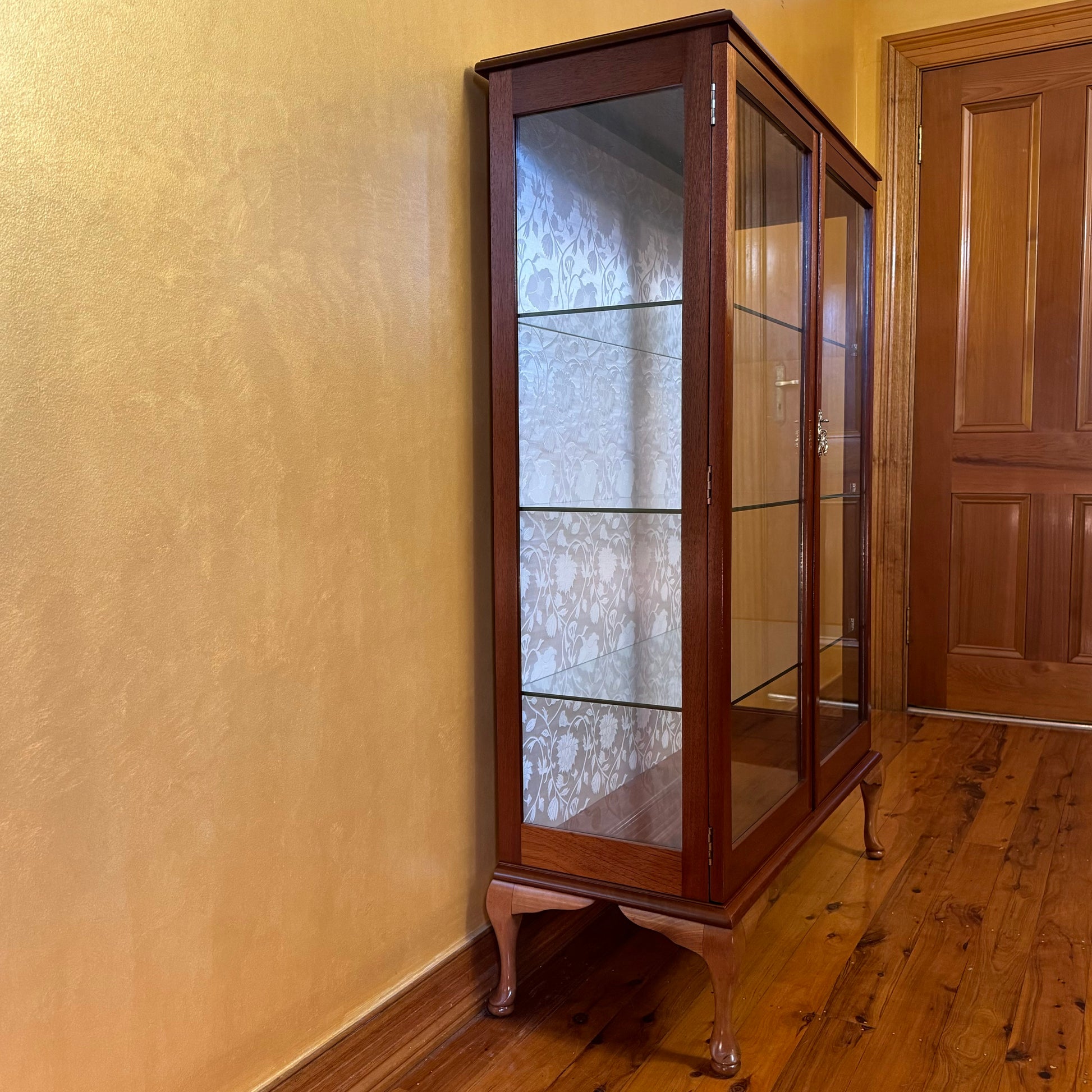 Antique Mahogany Glass Cabinet 