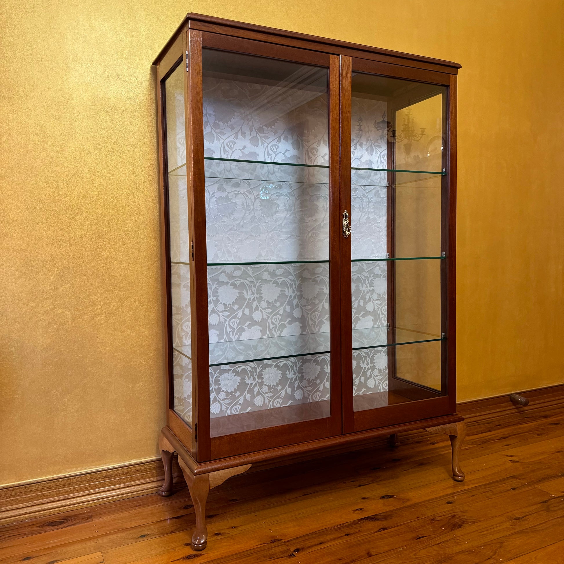 Antique Mahogany Glass Display Cabinet 