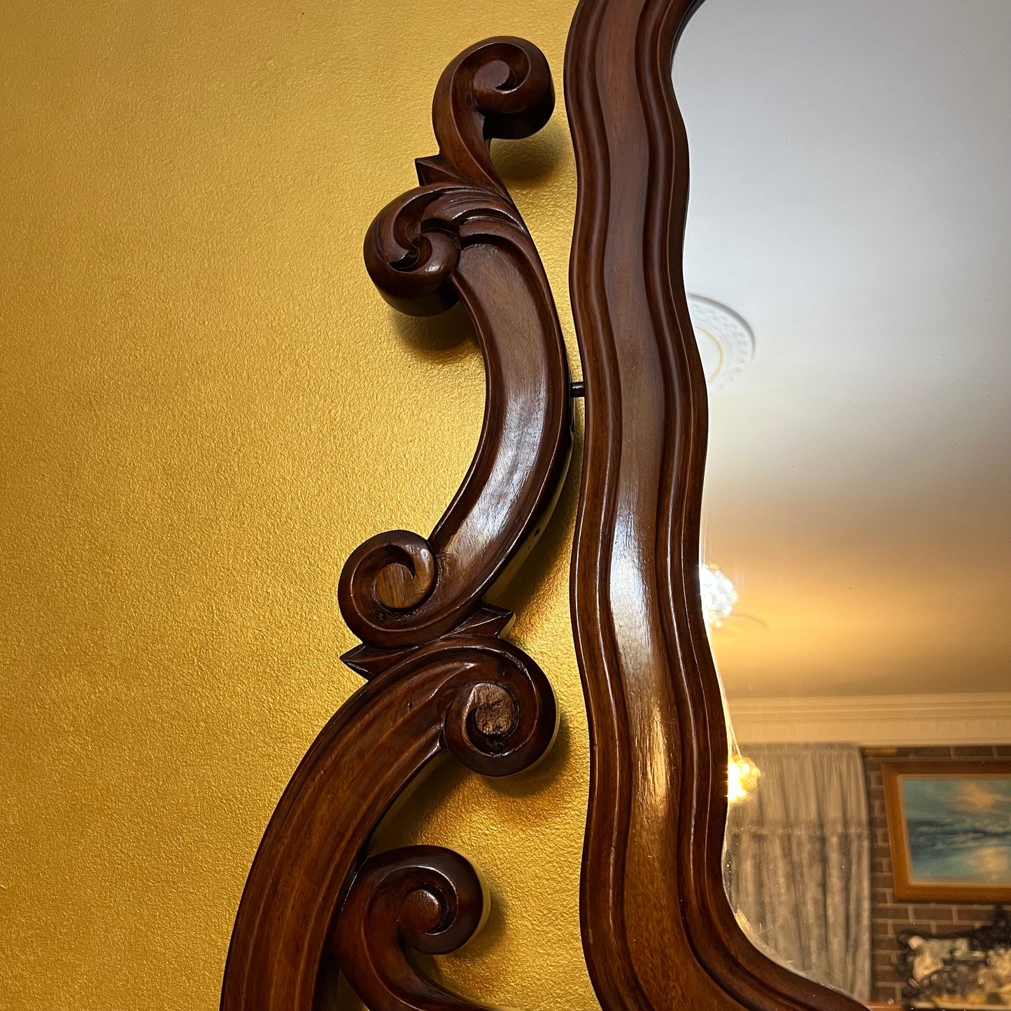 Antique Mahogany Mirror 