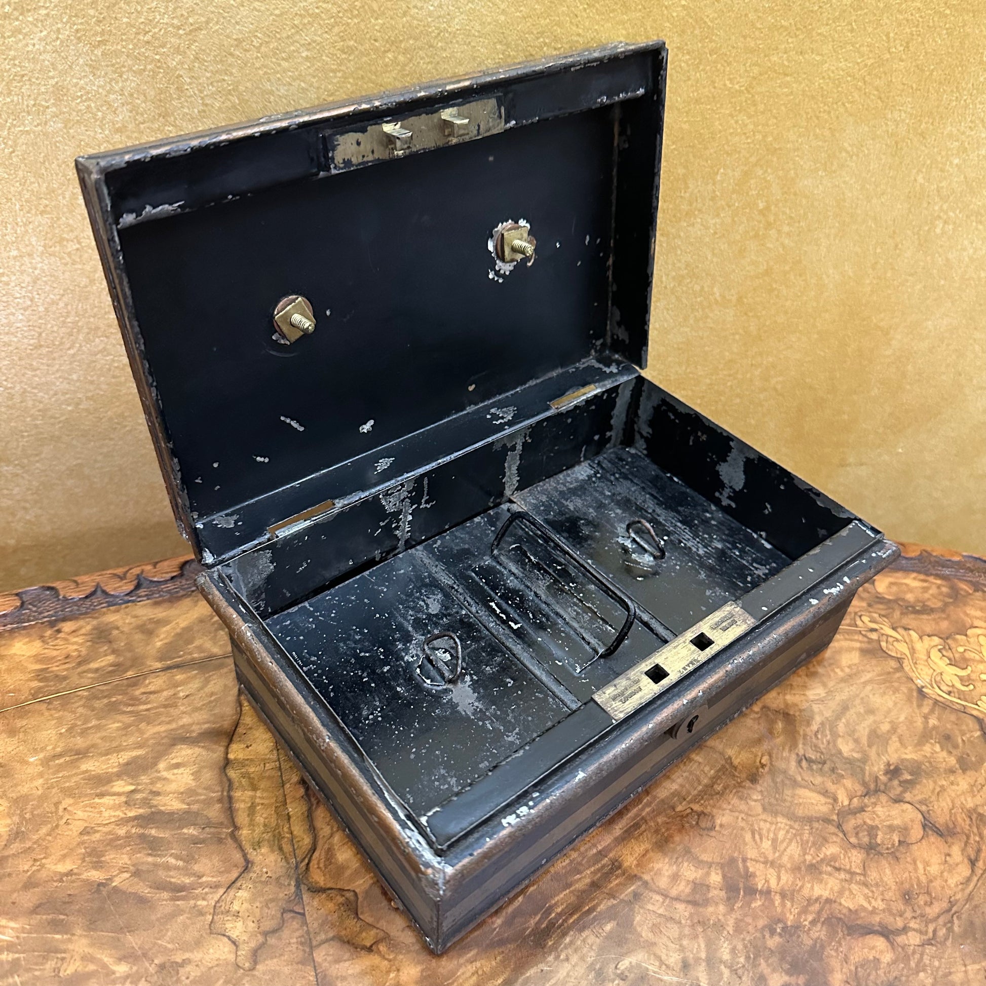 Antique Metal Bank Storage Money Box