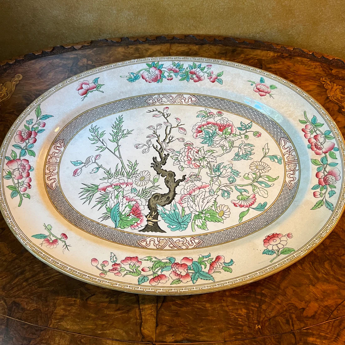 Antique Minton Indian Tree Serving Platter