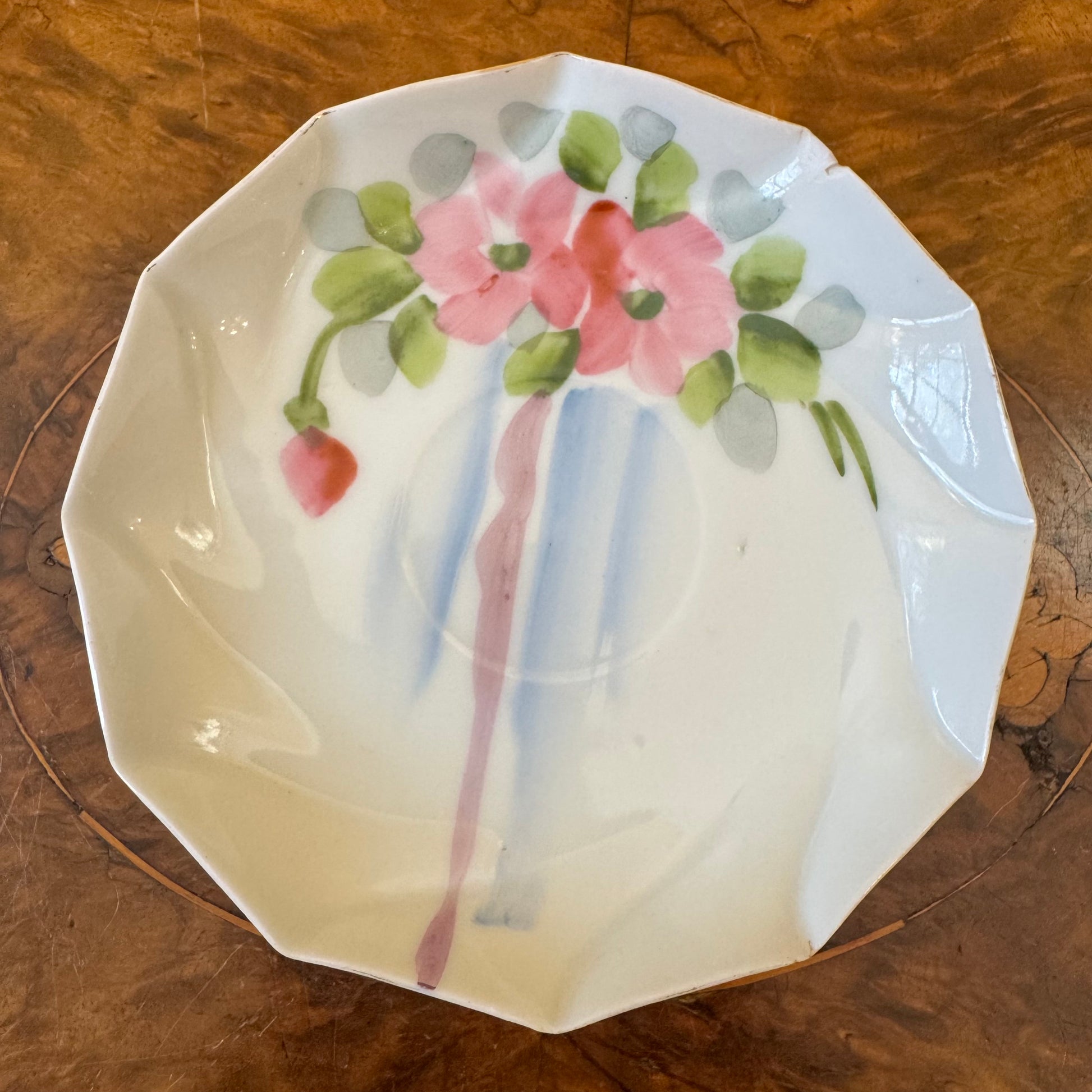 Antique Nippon Azalea Print saucer 