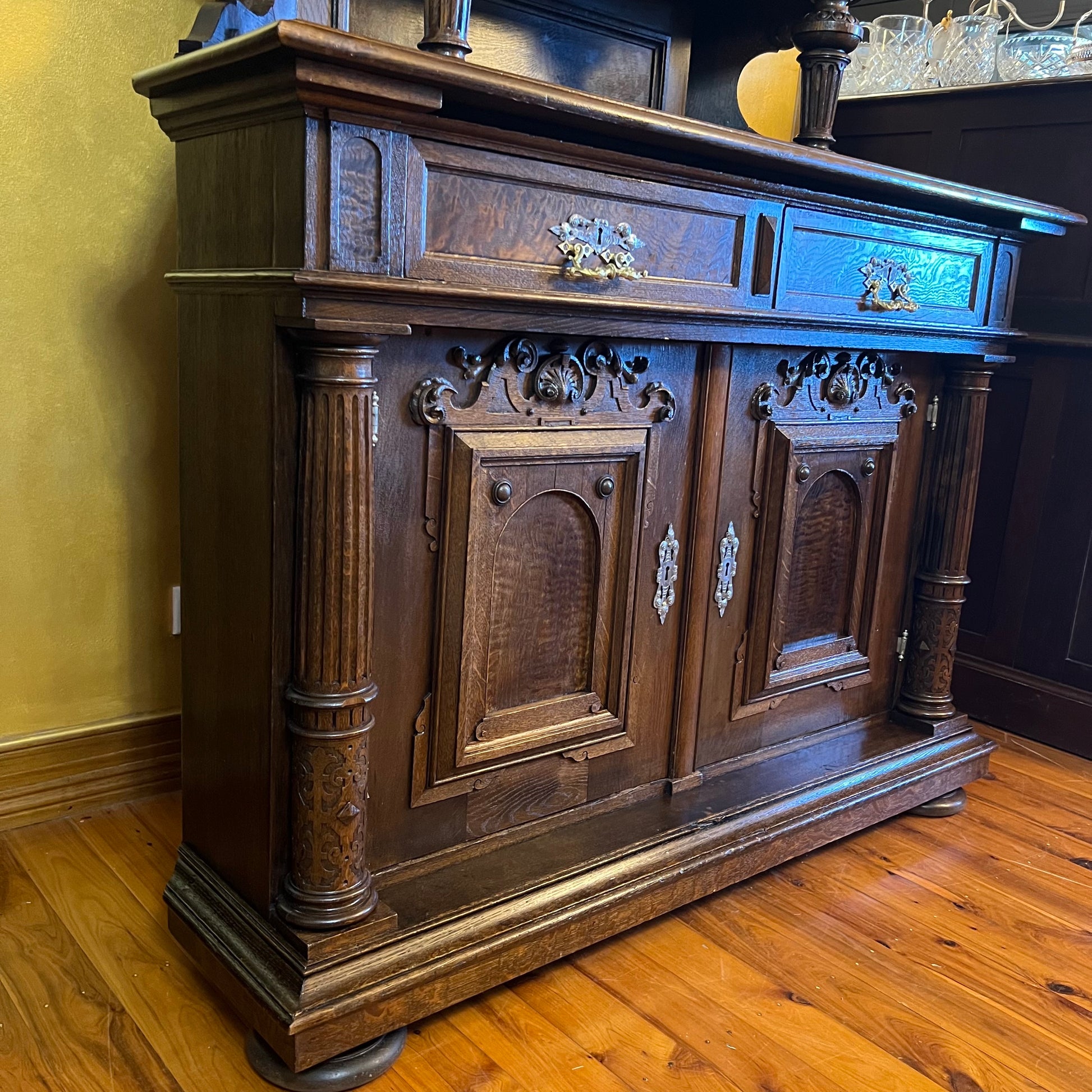 Antique Oak Drawers storage Cabinet 