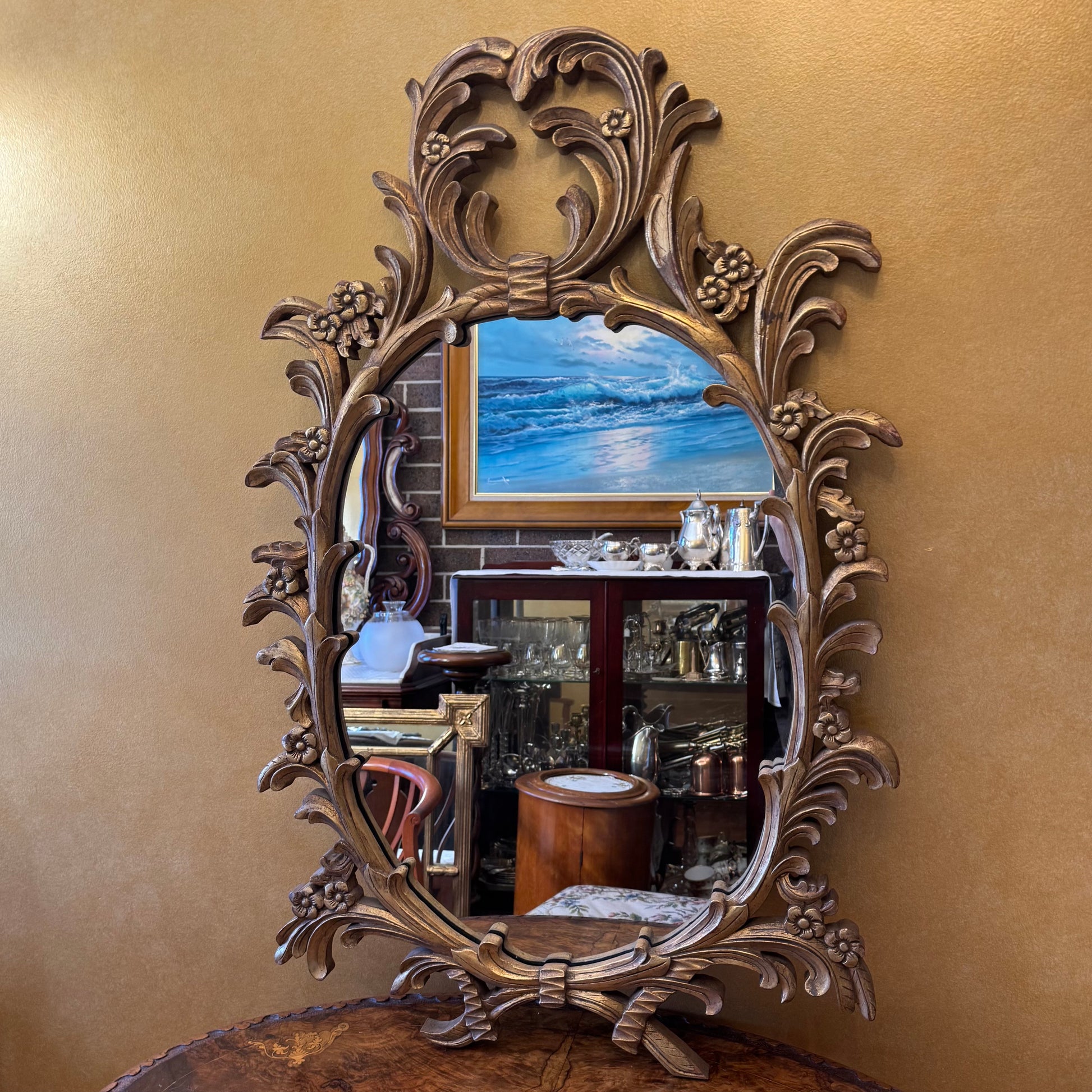 Antique Rococo Style Gilt Wood Mirror