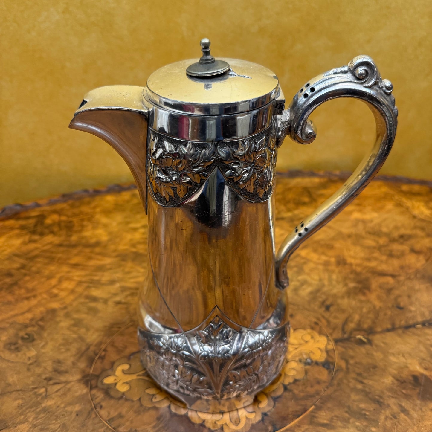 Antique Sheffield Silver Plate Coffee Pot 