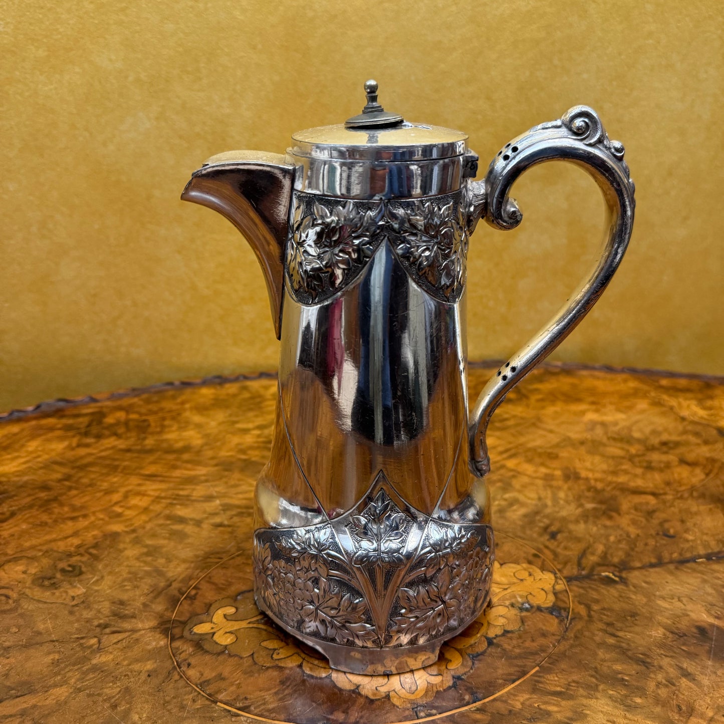 Antique Sheffield Silver Plate Pitcher Coffee Pot 