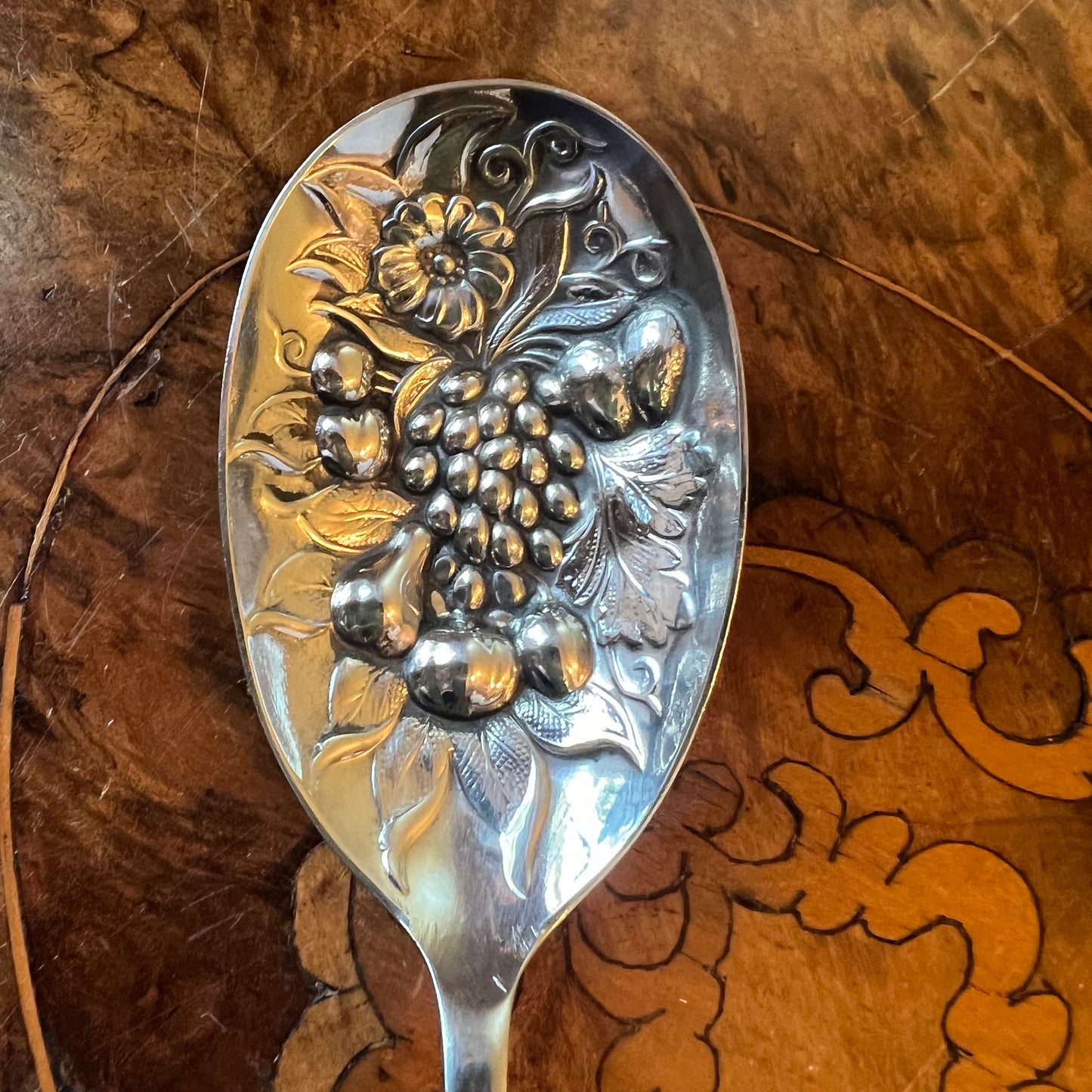 Antique Silver Plate Serving Spoon