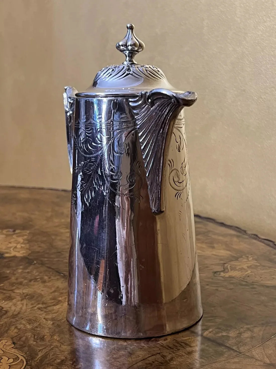 Antique English Silver Plated Coffee Pot