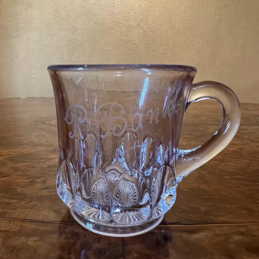 Antique Glass P Banks 1910 Drinking Glass