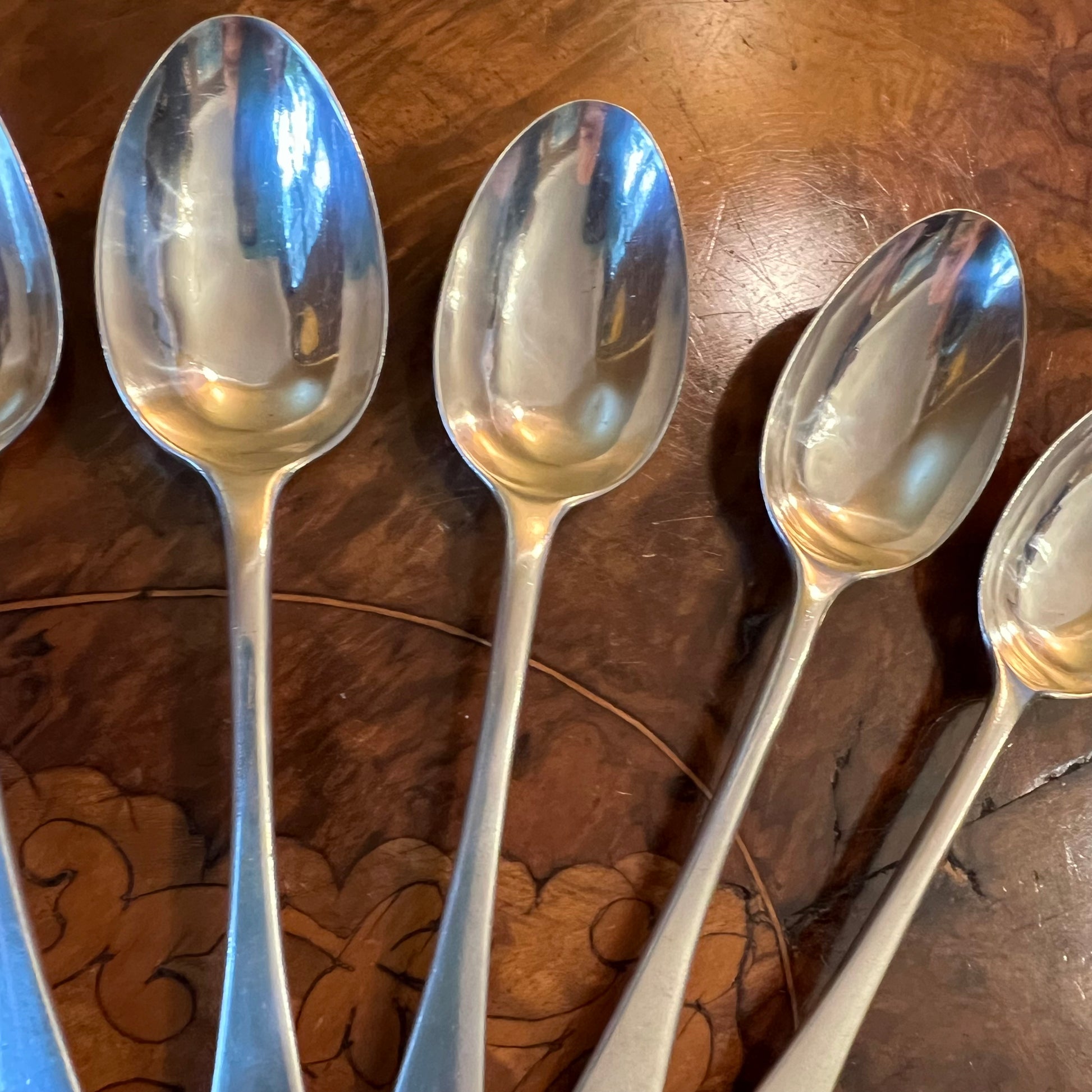 Antique Sterling Silver English Spoon Set 