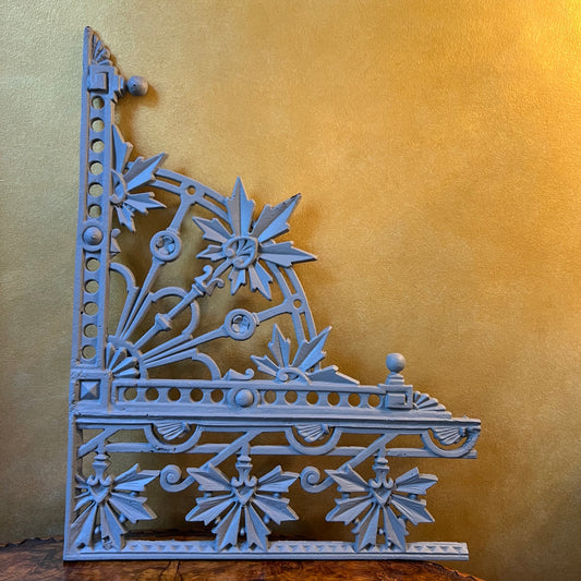 Antique Victorian Cast Iron Corner Lacework Panel