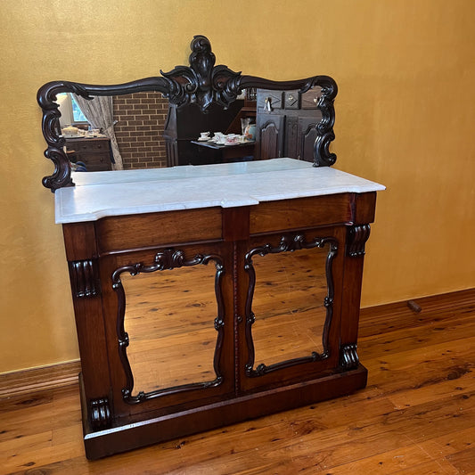 Antique William IV Rosewood Mirror Chiffonier