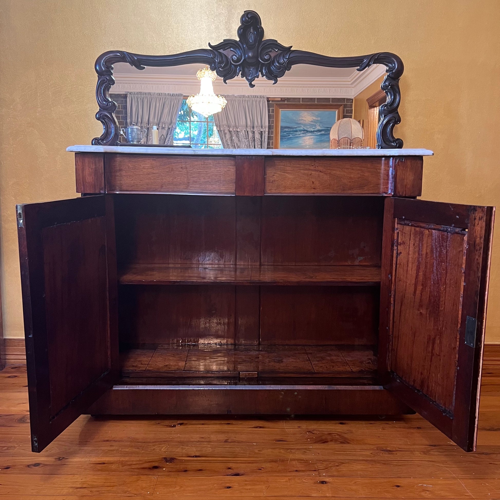 Antique William IV Rosewood Mirror Sideboard 