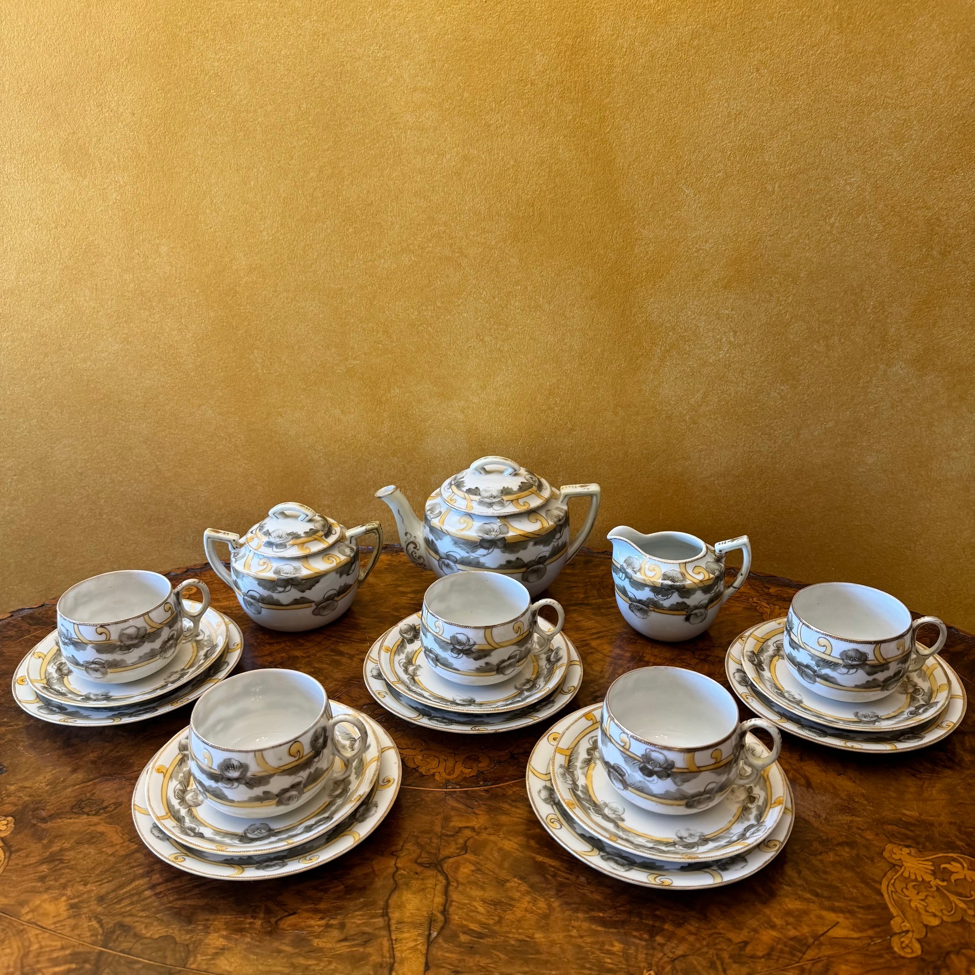 Antiques Hand Painted Nippon 18 Piece Tea Service Set 