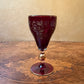 Art Deco Ruby Red Glass Gold Etched Glasses