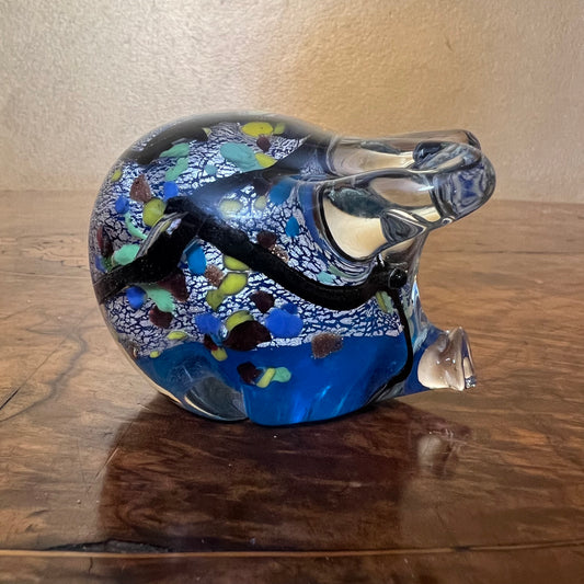 Art Glass Pig Head Figurine 