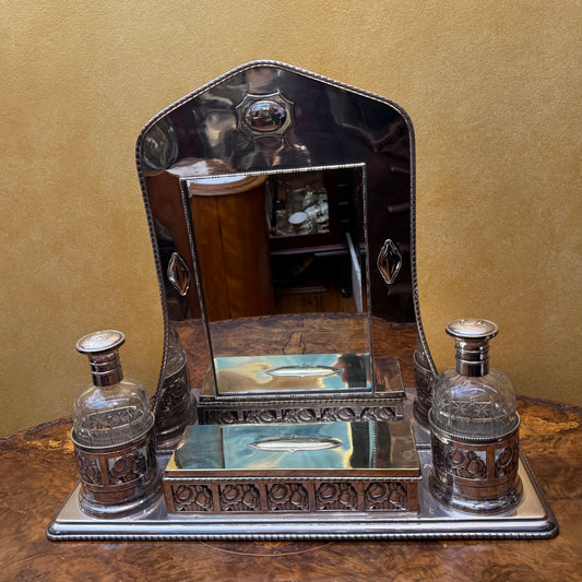 Art Nouveau Mirror Vanity Set 