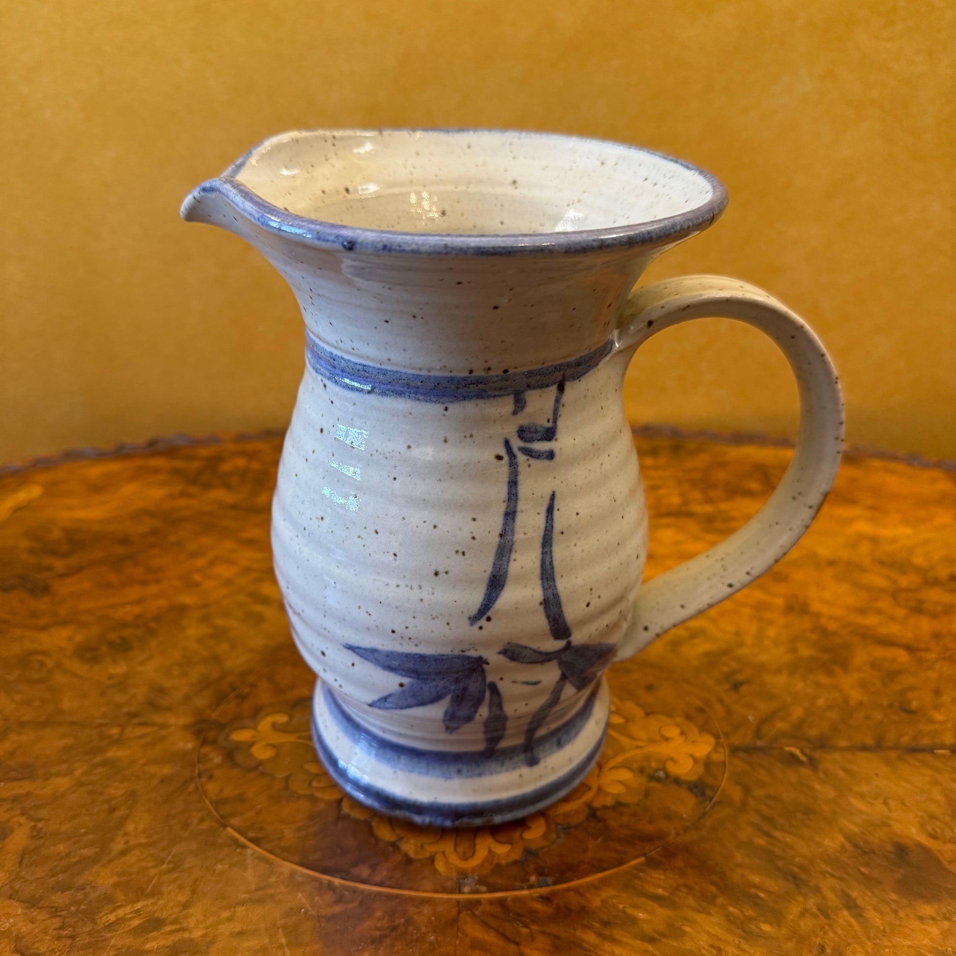 Artisan Blue Print Pottery Jug 
