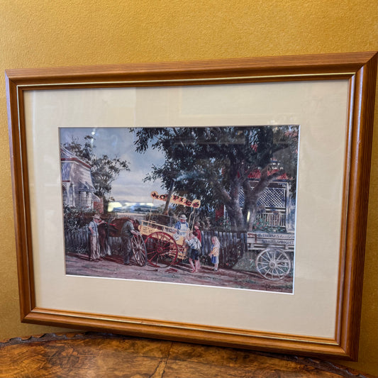 Australian Scene Hot Pies Print G K Hanley