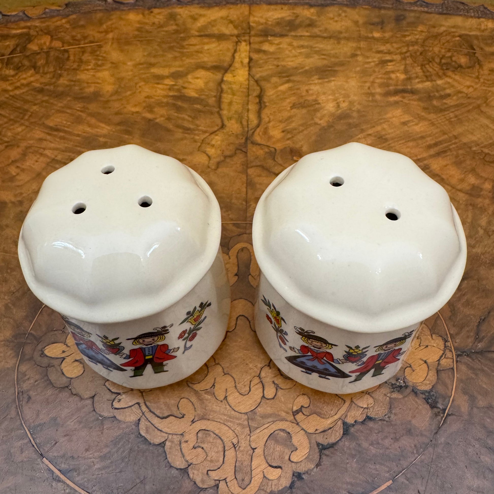 Austrian Souvenir Porcelain Salt And Pepper Shakers